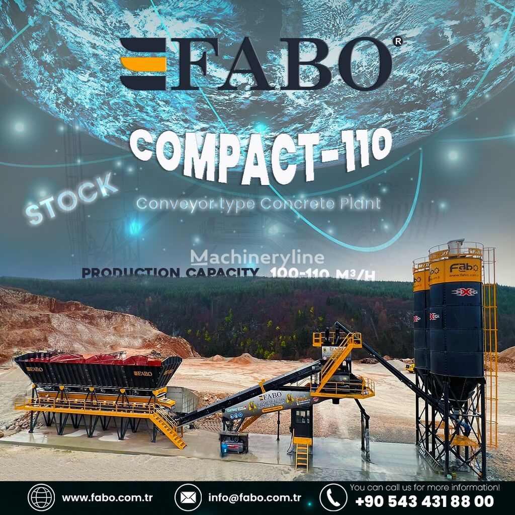 new FABO  COMPACT-110 CONCRETE PLANT | CONVEYOR TYPE