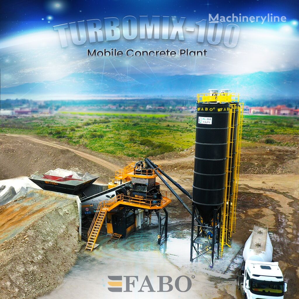 new FABO TURBOMIX-100 Mobile Concrete Batching Plant concrete plant