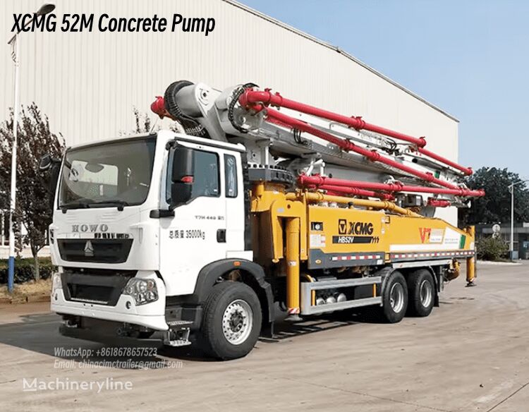 XCMG 52M Concrete Pump Cost in Zimbabwe  on chassis Howo A7